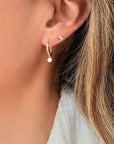 1/3 CTW Drilled Diamond Hoop Earrings in Gold - Camille Jewelry