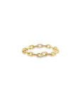 Flexible Yellow Gold Cable Chain Ring at 3.7mm on a white background- Camille Jewelry