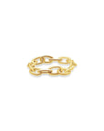 Flexible Yellow Gold Cable Chain Ring at 4.5mm gauge on a white background- Camille Jewelry