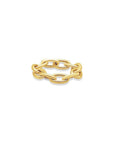 Flexible Yellow Gold Cable Chain Ring at 5.2mm gauge on a white background- Camille Jewelry