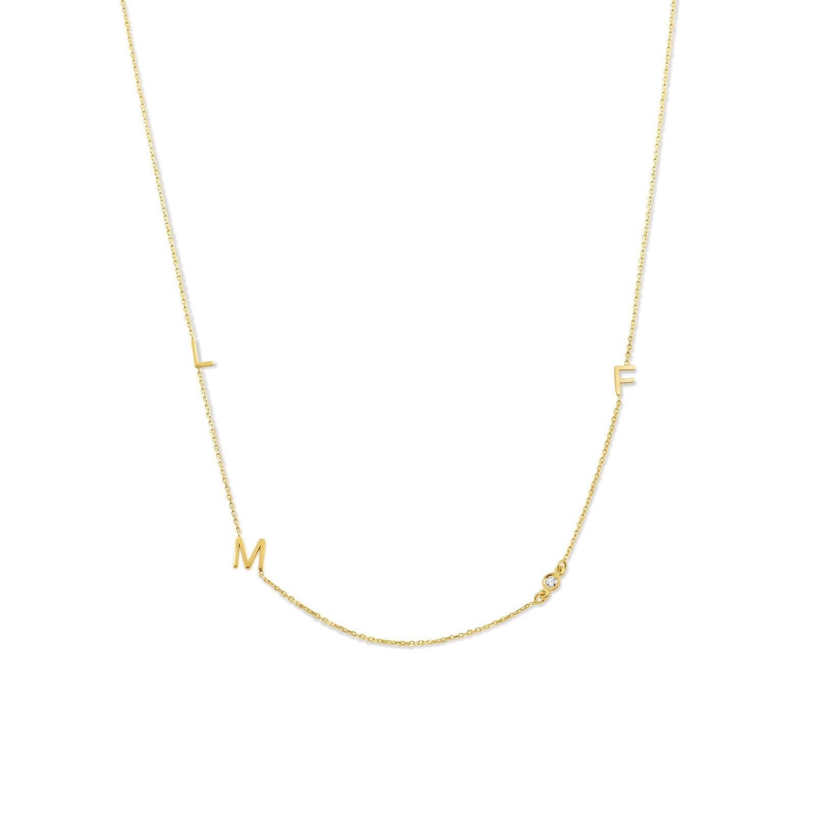 14K Gold Initial Necklace - Camille Jewelry