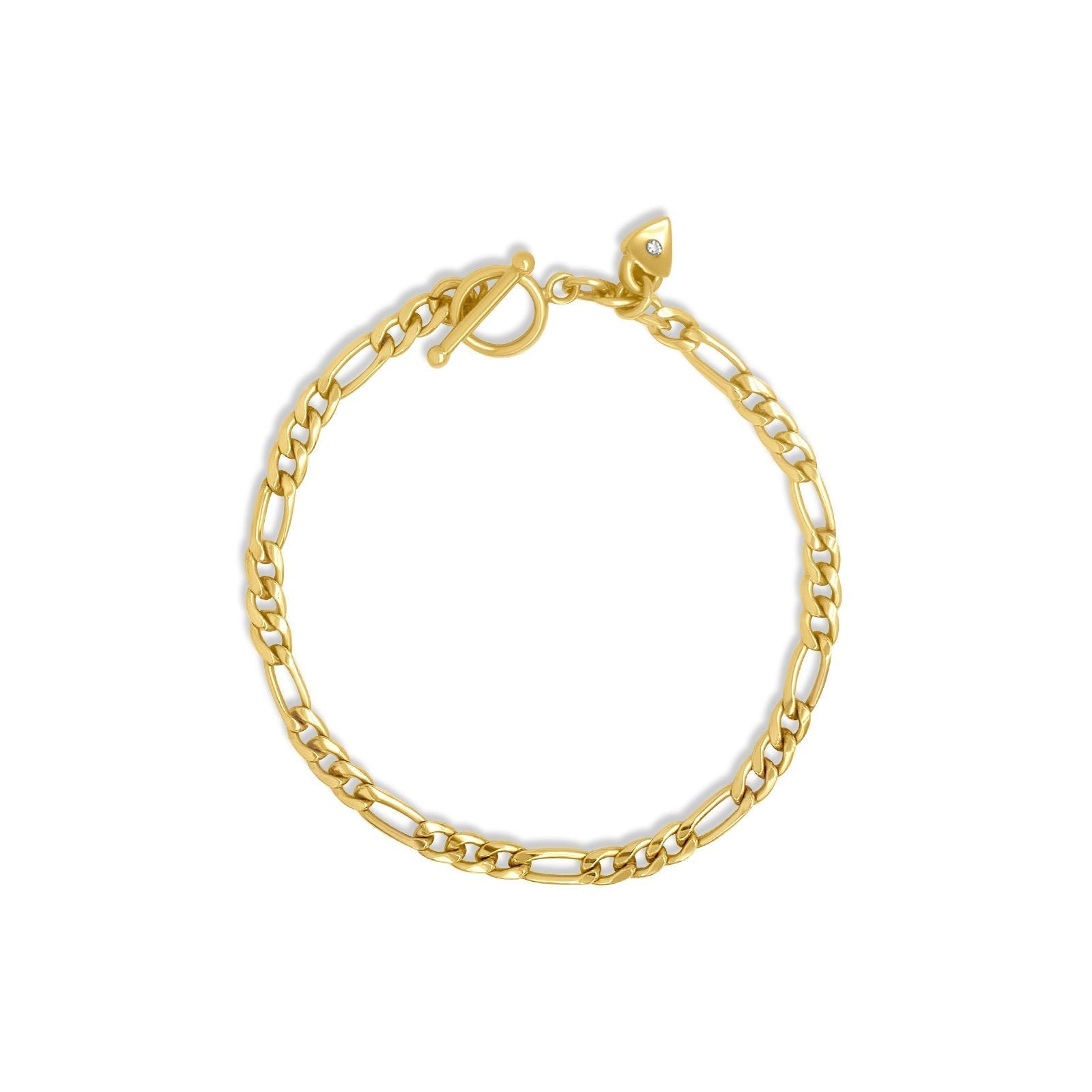 3.5mm Gold Filled Figaro Chain Bracelet - Camille Jewelry