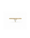 Front view of a skinny trillion pavé stacking ring in 18k Gold Vermeil on a white background by Camille Jewelry