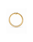 Standing side view of a skinny trillion pavé stacking ring in 18k Gold Vermeil on a white background by Camille Jewelry