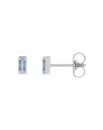 Tiny Stud Earrings in Natural Gemstone and 14K Gold