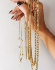 Double Link Chain Necklace – Timeless Chic Statement Jewelry on models hand- Camille Jewelry