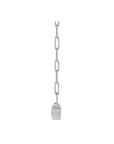 Asscher Cut Moissanite Pendant Necklace in 14K white Gold side view on a white background- Camille Jewelry