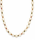 Beaded Pearl Necklace with Gold Filled Beads and Rainbow Rondelles - Camille Jewelry