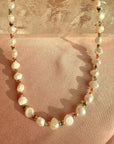 Beaded Pearl Necklace with Gold - Filled Beads & Rainbow Rondelles - Camille Jewelry
