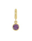 Birthstone Charm in 14K Gold, Bezel Set - Camille Jewelry