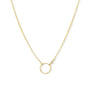 Circle Gold Filled Necklace W/ Diamond Accent - Camille Jewelry