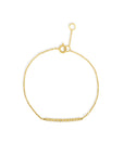 Diamond Bar Bracelet – 14K Yellow Gold Pavé Fine Jewelry on a white background - Camille Jewelry
