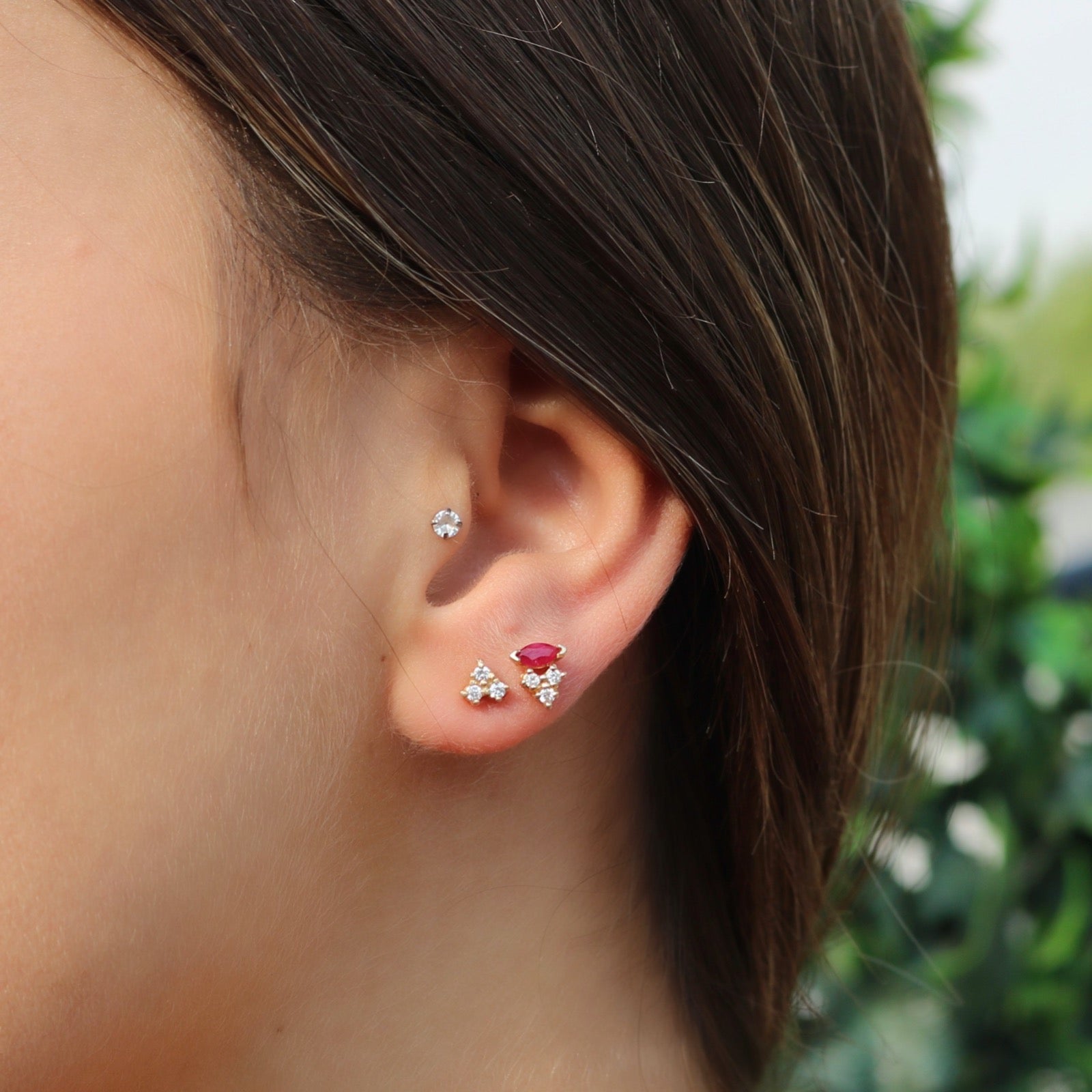 Clara- Marquise Diamond Stud Earrings - Camille Jewelry
