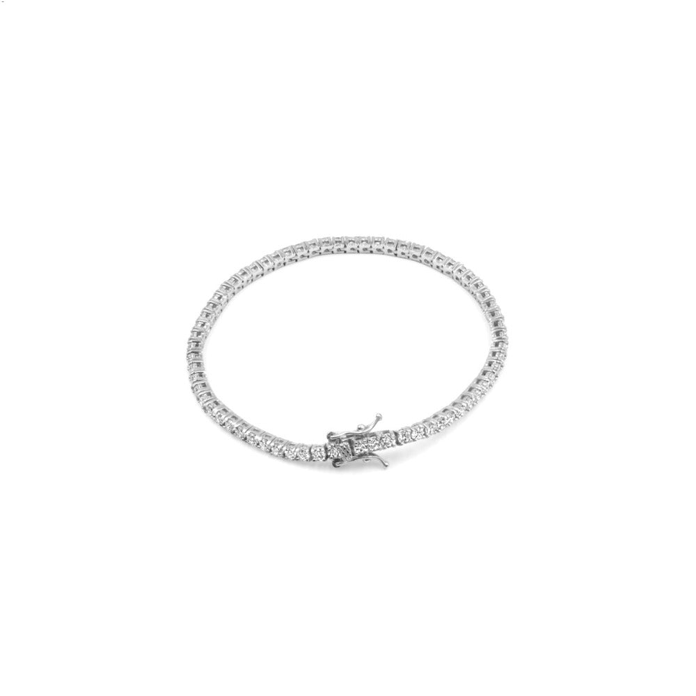 Classic Prong Silver Tennis Bracelet - Camille Jewelry