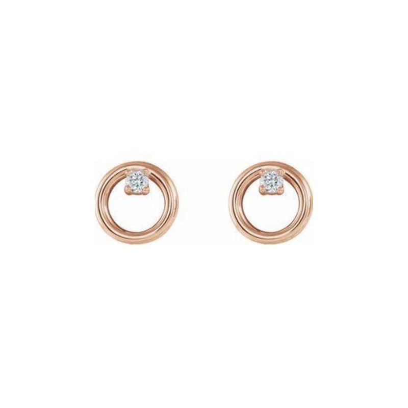 Diamond Accent Circle Stud Earrings - Camille Jewelry