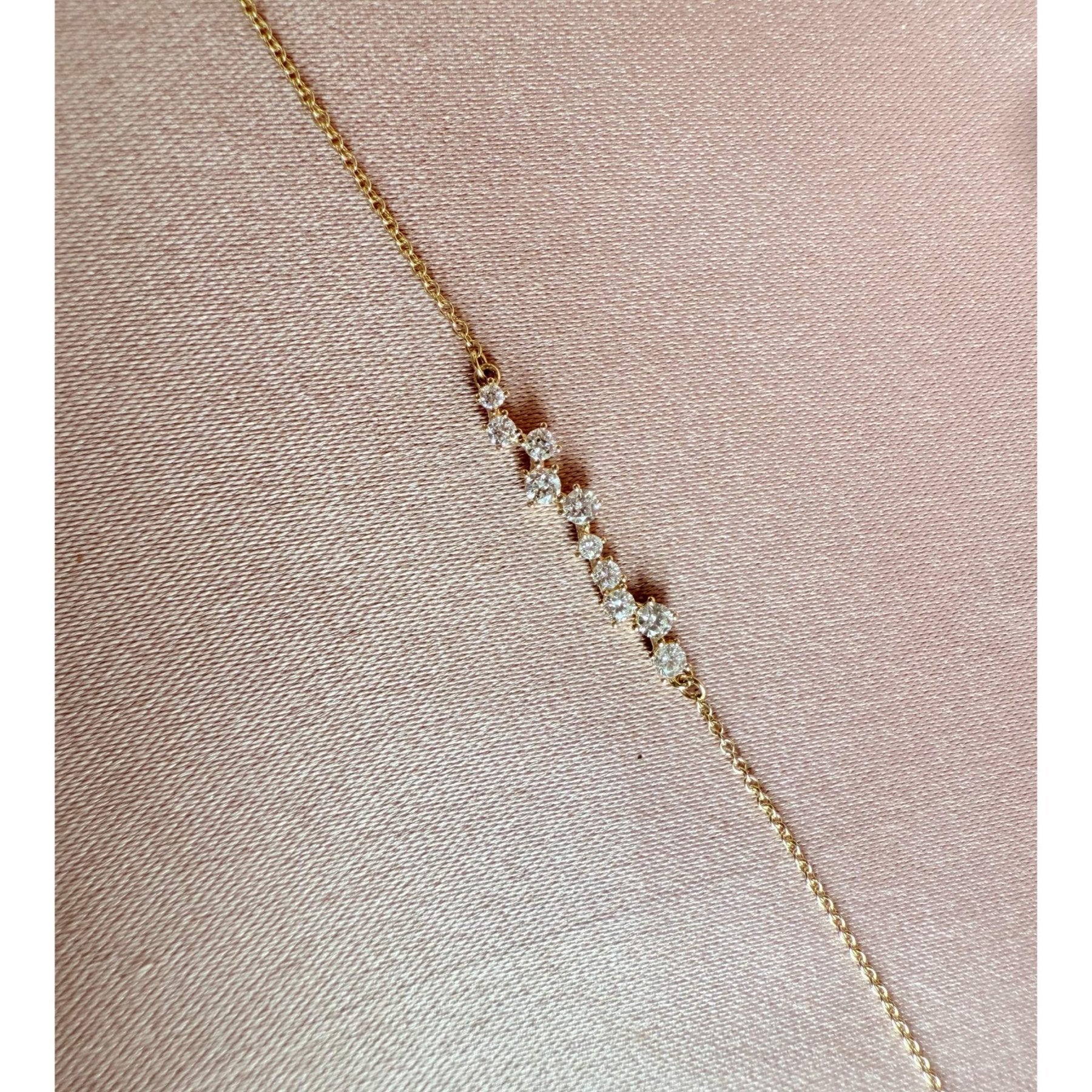 Diamond Bar Bracelet – 14K Yellow Gold, 1/3 CTW Constellation Design - Camille Jewelry