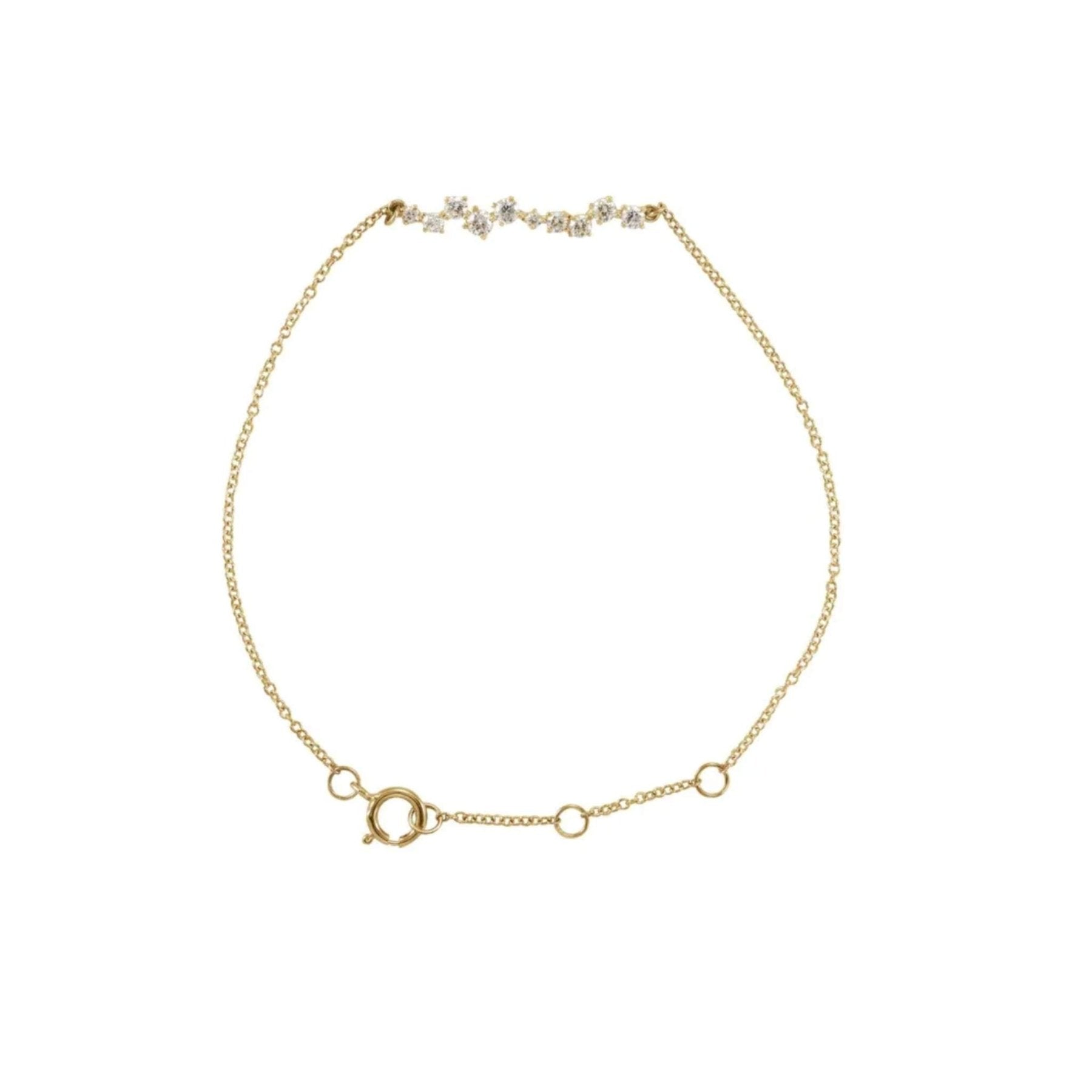 Diamond Bar Bracelet – 14K Yellow Gold, 1/3 CTW Constellation Design - Camille Jewelry