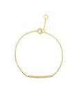 Diamond Bar Bracelet – 14K Yellow Gold Pavé Fine Jewelry on a white background - Camille Jewelry