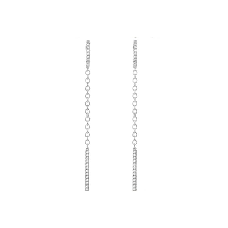 Diamond Chain Hinged Hoop Earrings - Camille Jewelry