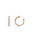 14k rose gold Diamond Ear Cuff on a white background- Camille Jewelry