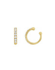 14K yellow gold Diamond Ear Cuff on a white background- Camille Jewelry