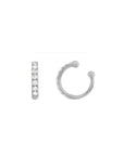 14K white Diamond Ear Cuff on a white background- Camille Jewelry