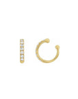 14K yellow gold Diamond Ear Cuff on a white background- Camille Jewelry