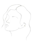 14K yellow gold Diamond Ear Cuff on a woman's face sketch- Camille Jewelry