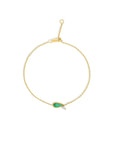 Diamond Emerald Bracelet – 14K Gold pear shaped Jewelry on a white background - Camille Jewelry