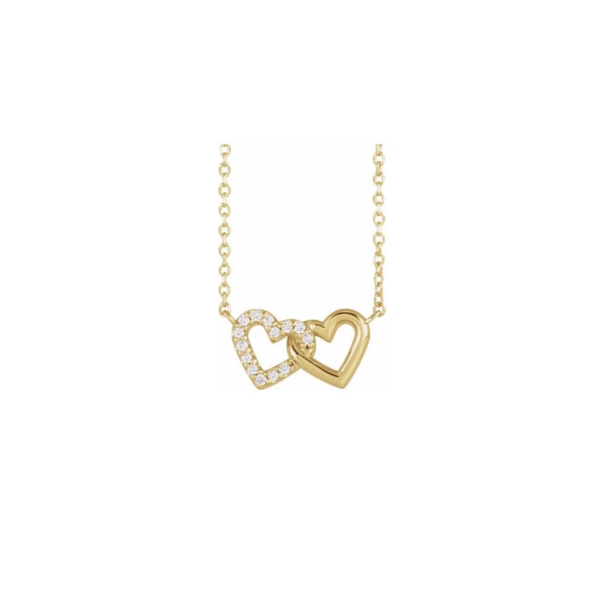 Diamond Mini Interlocking Heart Necklace - Camille Jewelry