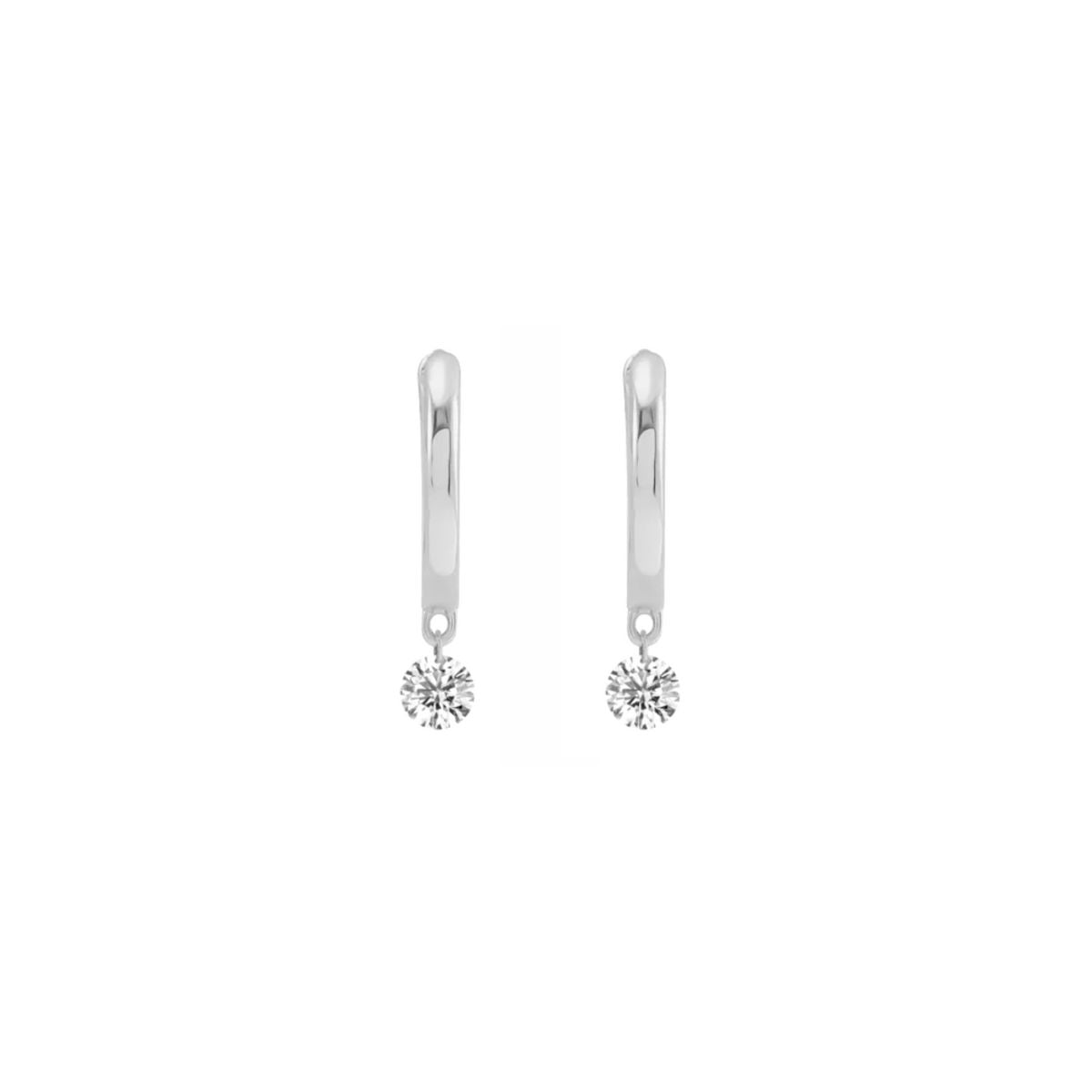 Drilled Diamond Dangle Hoop Earrings - Camille Jewelry