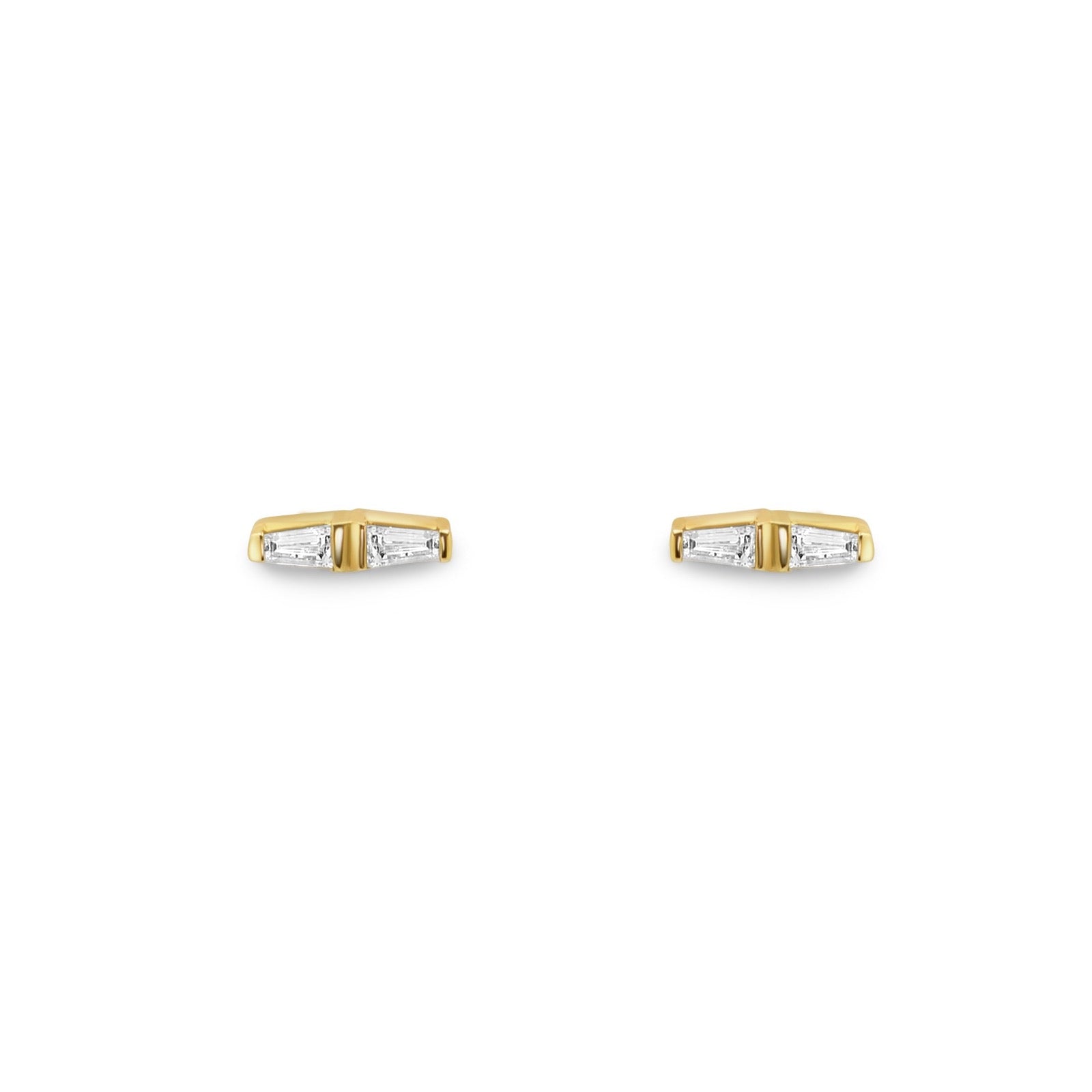 Elle - Diamond Bar Stud Earrings - Camille Jewelry