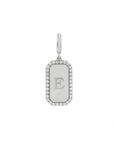 Engravable Diamond Dog Tag Charm in Solid 14K Gold - Camille Jewelry