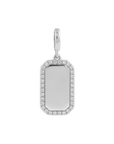 Engravable Diamond Dog Tag Charm in Solid 14K Gold - Camille Jewelry