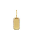 Engravable Diamond Dog Tag Charm in Solid 14K Gold - Camille Jewelry