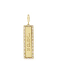 Engravable Gold Bar Charm with Natural Diamonds in Solid 14K Gold - Camille Jewelry