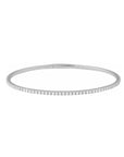 Diamond Tennis Bracelet | 14K White Gold Flexible Bangle 1.5–3 CTW on a white background - Camille Jewelry