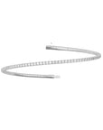 Diamond Tennis Bracelet | 14K White Gold Flexible Bangle 1.5–3 CTW on a white background shown open- Camille Jewelry