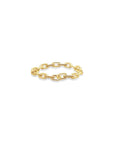 Flexible Yellow Gold Cable Chain Ring at 3.7mm on a white background- Camille Jewelry