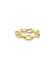 Flexible Yellow Gold Cable Chain Ring at 5.2mm gauge on a white background- Camille Jewelry