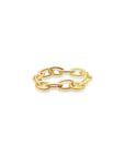 Flexible Yellow Gold Cable Chain Ring at 4.5mm gauge on a white background- Camille Jewelry