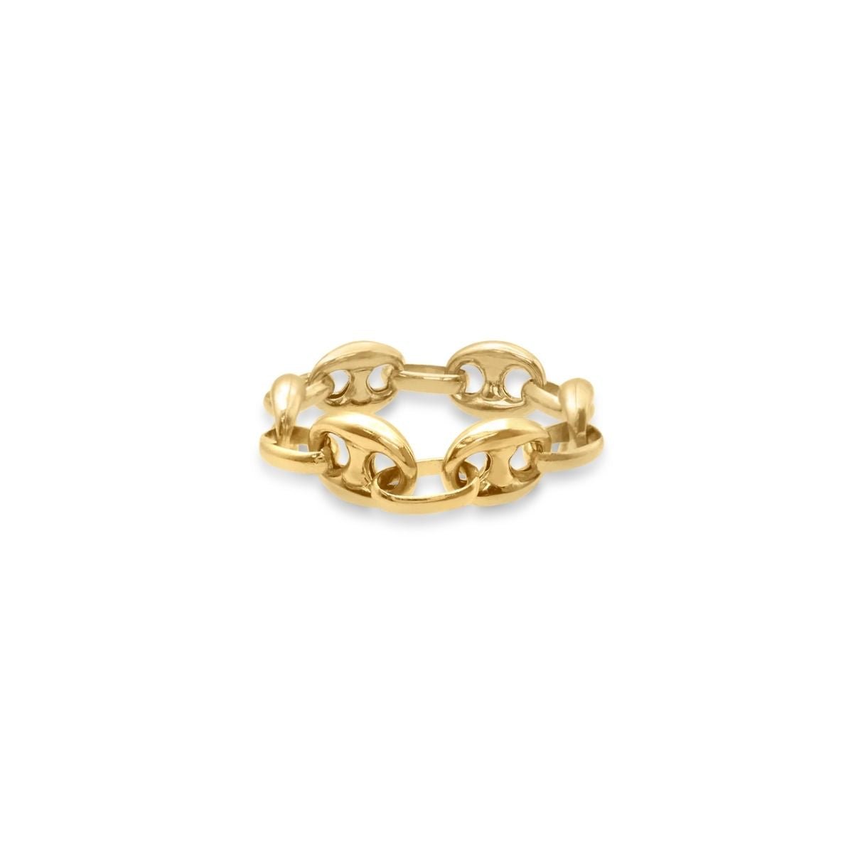 Flexible Gold Mariner Chain Ring - Camille Jewelry