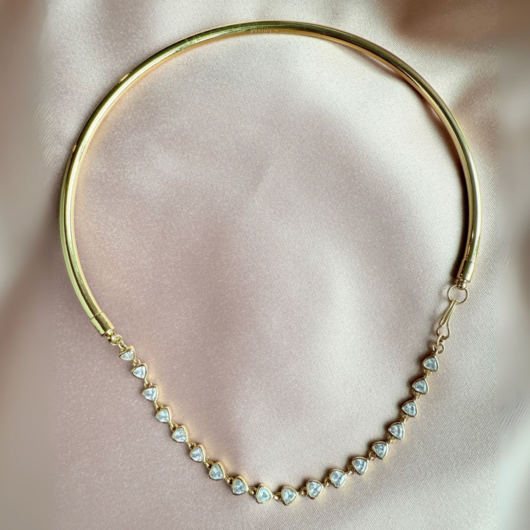 Gold Collar Tennis Necklace - Camille Jewelry