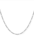 Sterling Silver Figaro Chain Necklace on a white background- Camille Jewelry