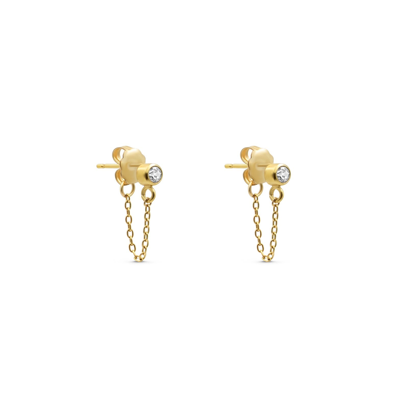 Gold Filled - Chain Stud Earrings - Camille Jewelry