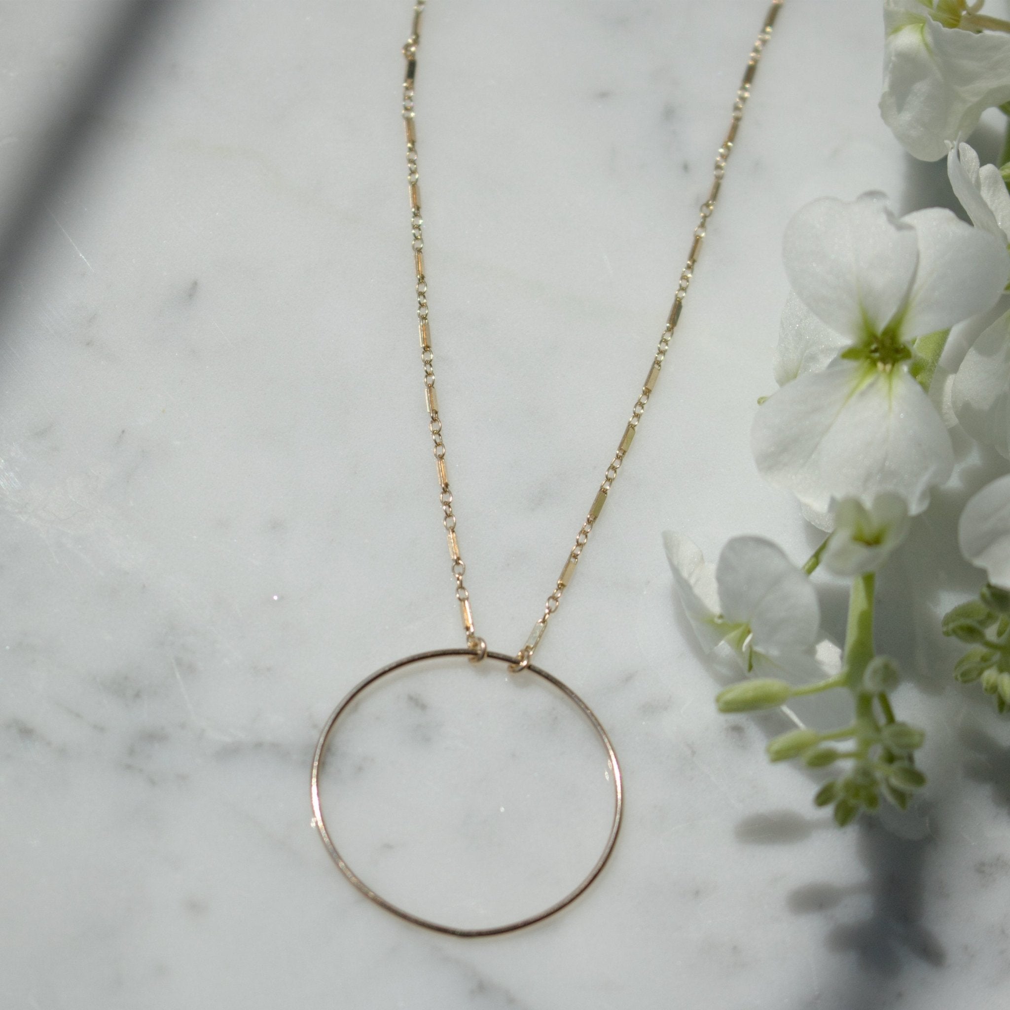 Gold Filled - Circle Disk Necklace - Camille Jewelry
