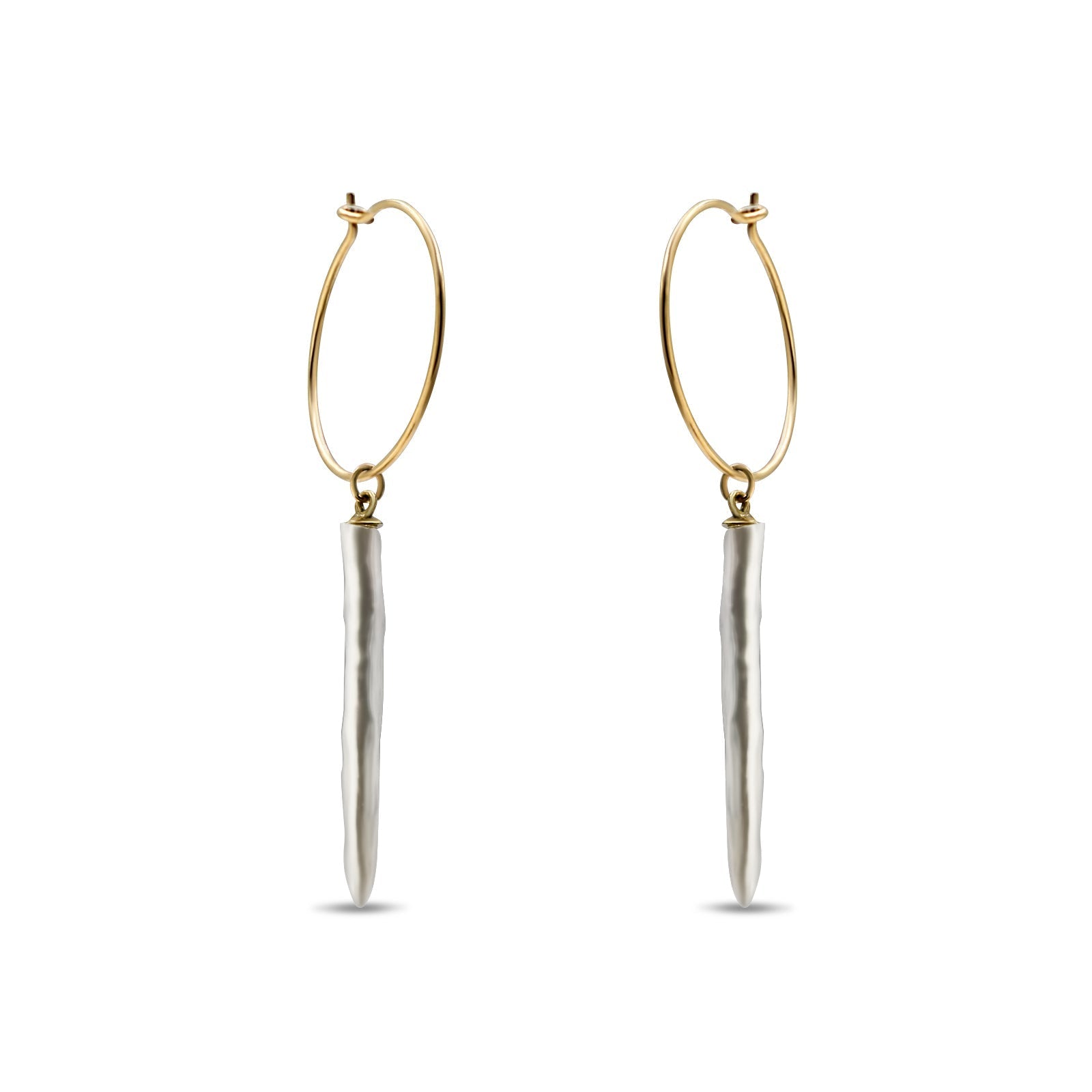 Gold Filled - Freshwater Pearl Hoop Earring - Camille Jewelry