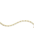 Gold Filled Large Elongated Curb Chain Bracelet On white background - Camille Jewelry