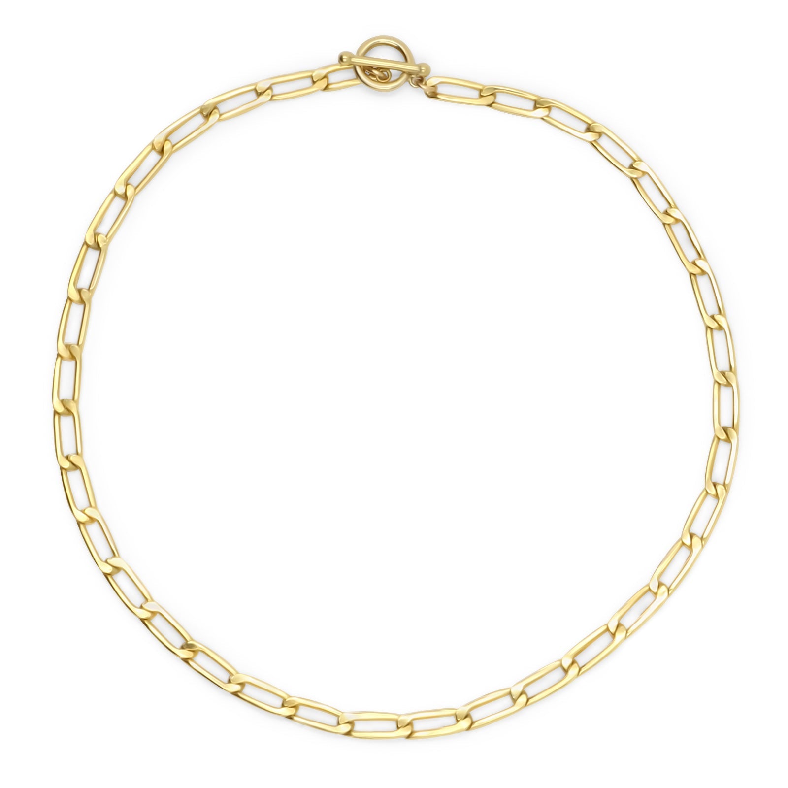 Gold Filled - Large Elongated Curb Chain Necklace - Camille Jewelry