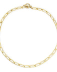 Gold Filled Large Elongated Curb Chain Necklace With Toggle Bar On White Background- Camille Jewelry